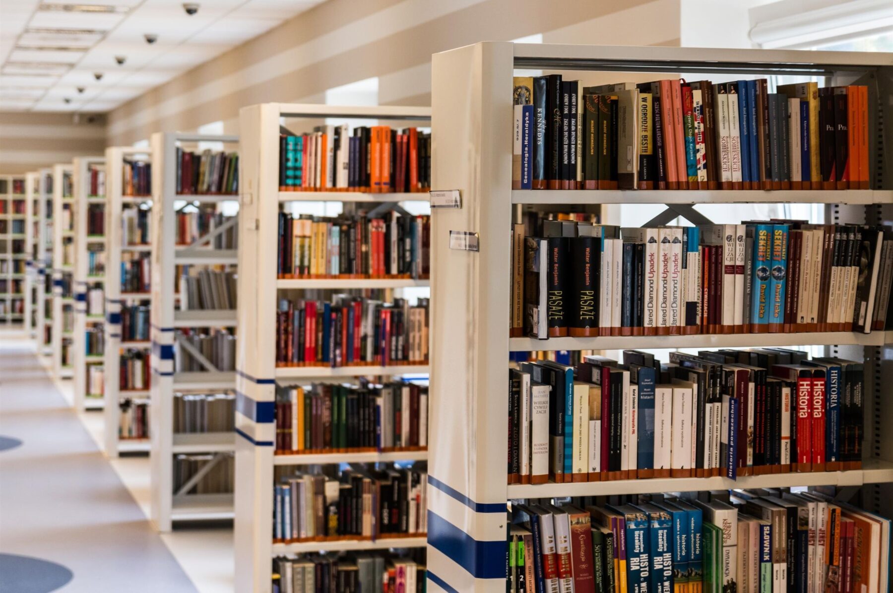 Bibliothek, Ansicht Regale mit Büchern