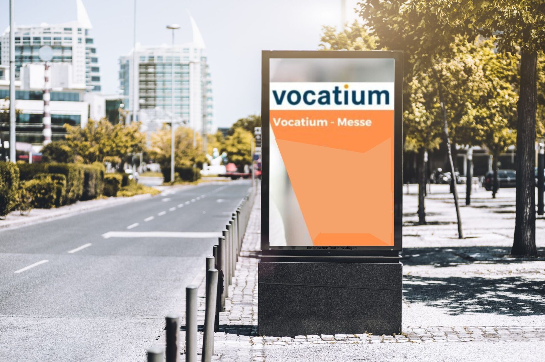 vocatium Messeschild Werbung auf der Strasse
